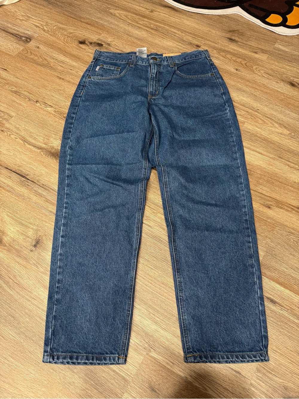 Carhartt Men's Straight Leg Denim Jeans in Dark Blue
